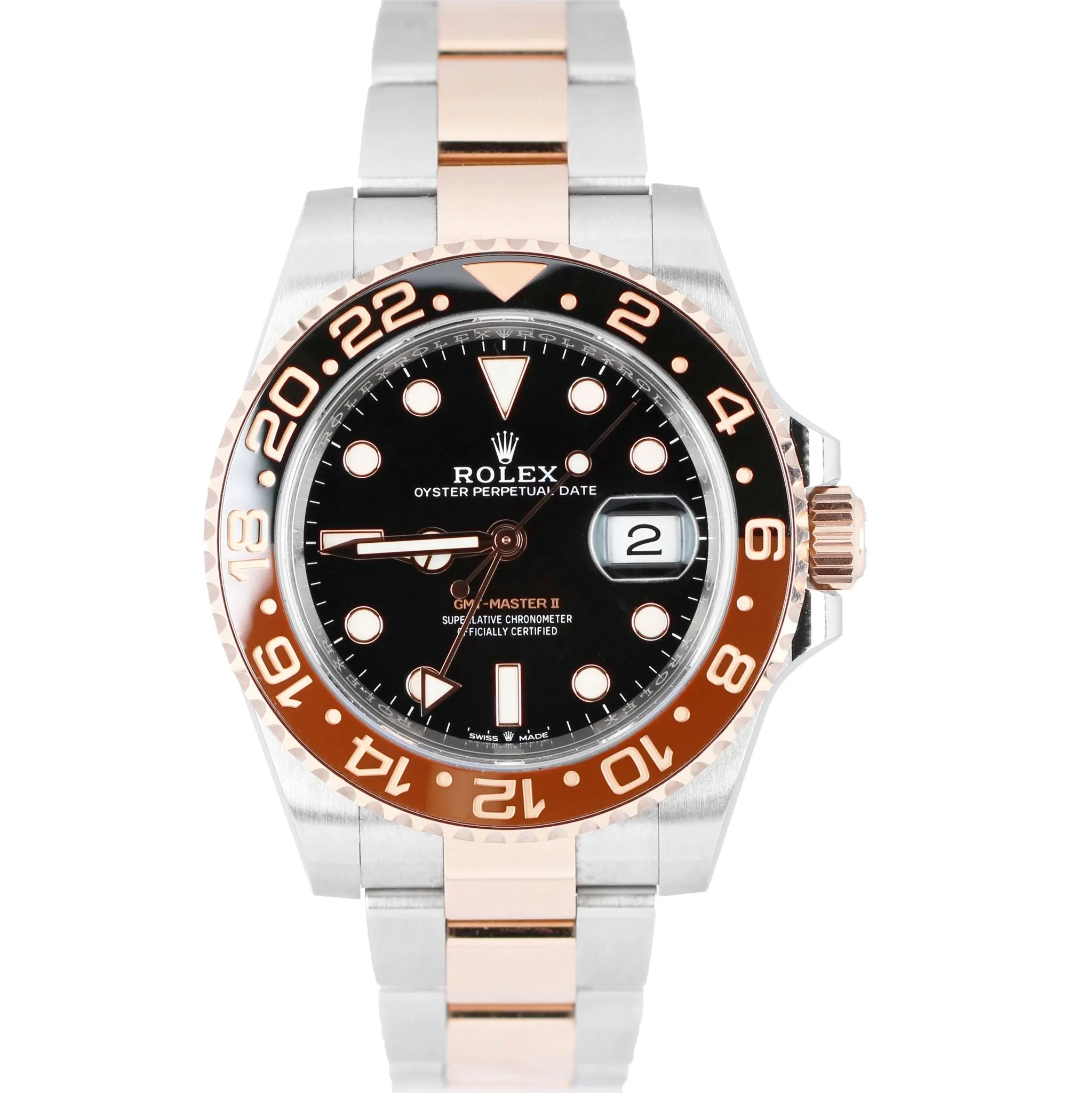 2022 Rolex GMT-Master II Two-Tone Root Beer Rose 40mm 126711 CHNR Watch B&P