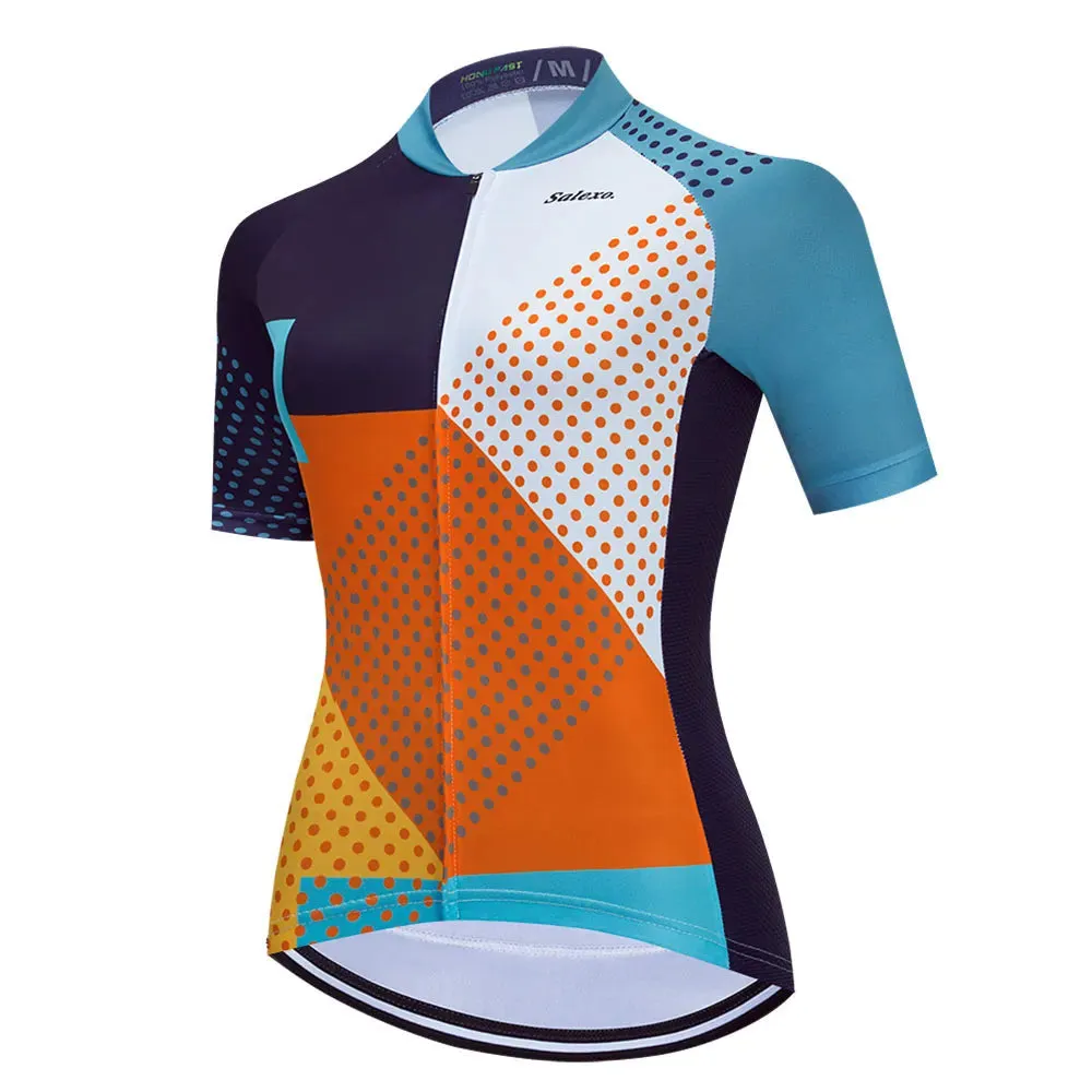 2023 Salexo Women Cycling Jersey Short Sleeve Set Summer Maillot 19D Bib Shorts Bicycle Clothes Sportwear MTB Cycling Clothing