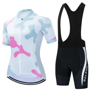2023 Salexo Women Cycling Jersey Short Sleeve Set Summer Maillot 19D Bib Shorts Bicycle Clothes Sportwear MTB Cycling Clothing
