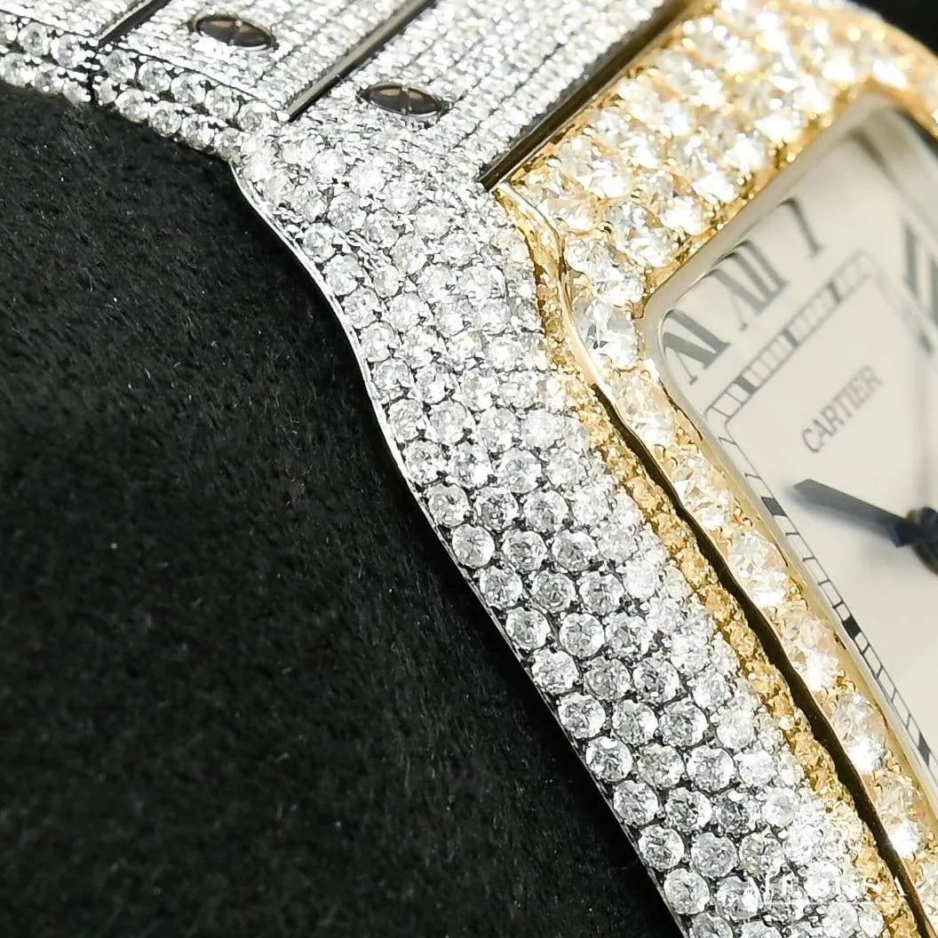 40mm C-Luxury-Watches Santos 100 XL - Full Dial Iced