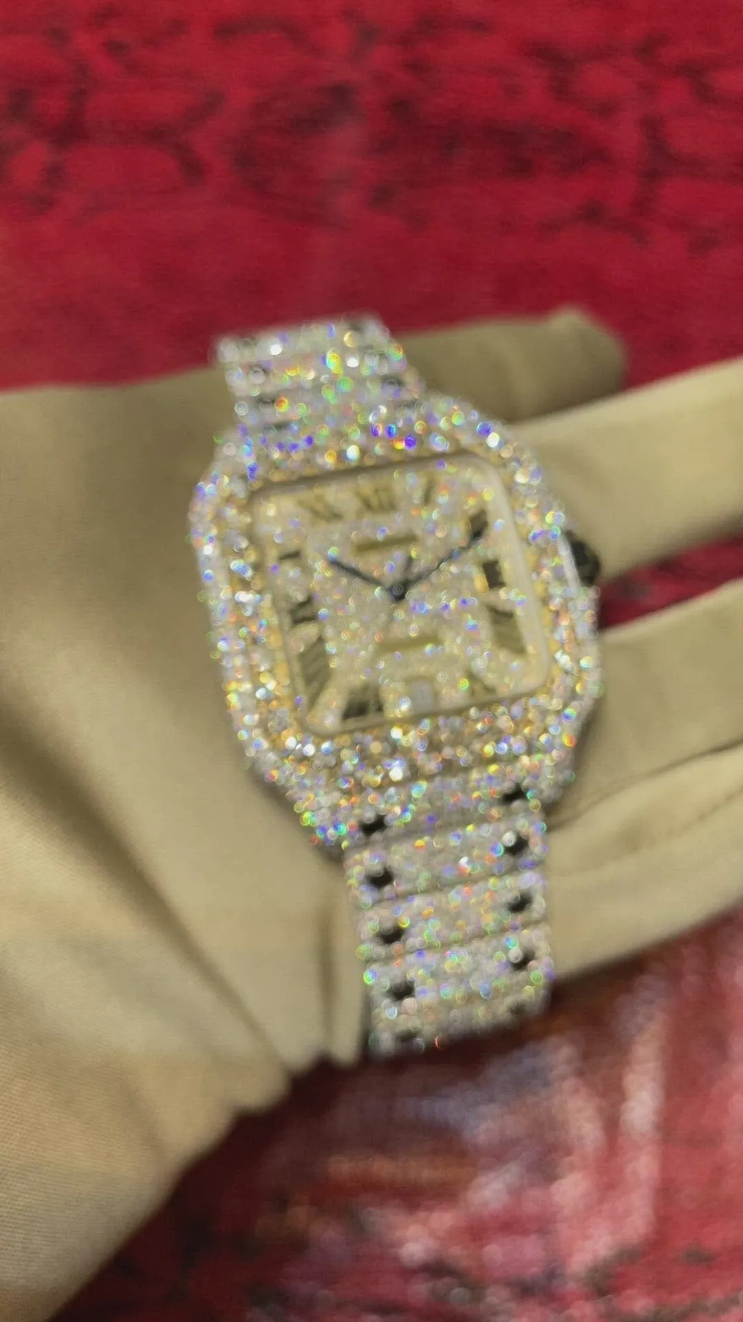 40mm C-Luxury-Watches Santos 100 XL - Full Dial Iced