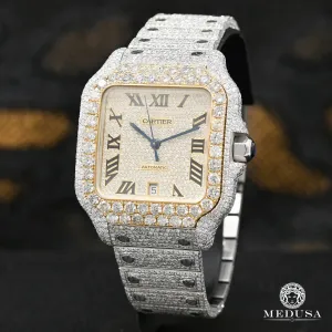 40mm C-Luxury-Watches Santos 100 XL - Full Dial Iced
