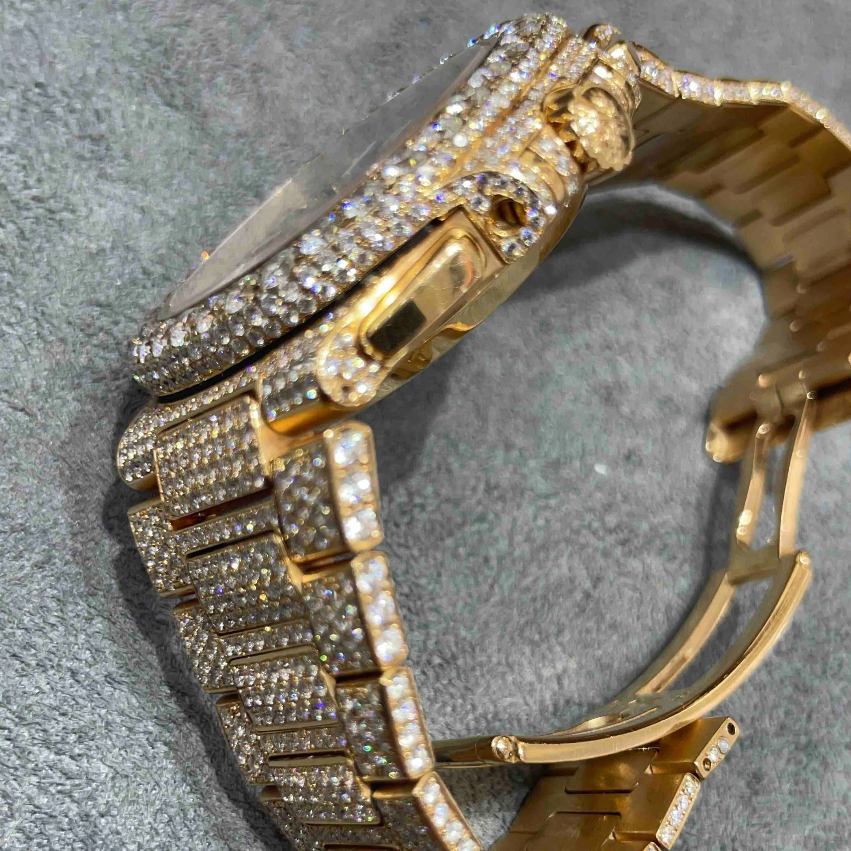 41mm PP-Luxury-Watches Nautilus Chronograph | 18k Rose | Iced Out