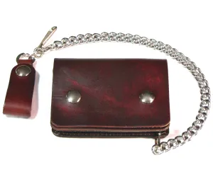 AB403  Antique Finish Mini Biker Wallet