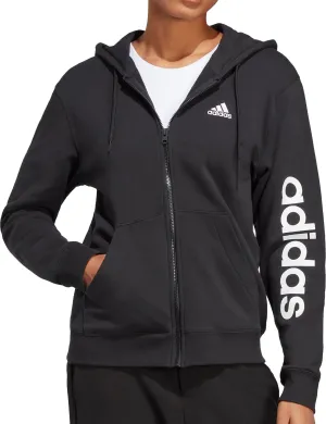 adidas Essentials Linear French Terry Womens Full Zip Hoody - Black