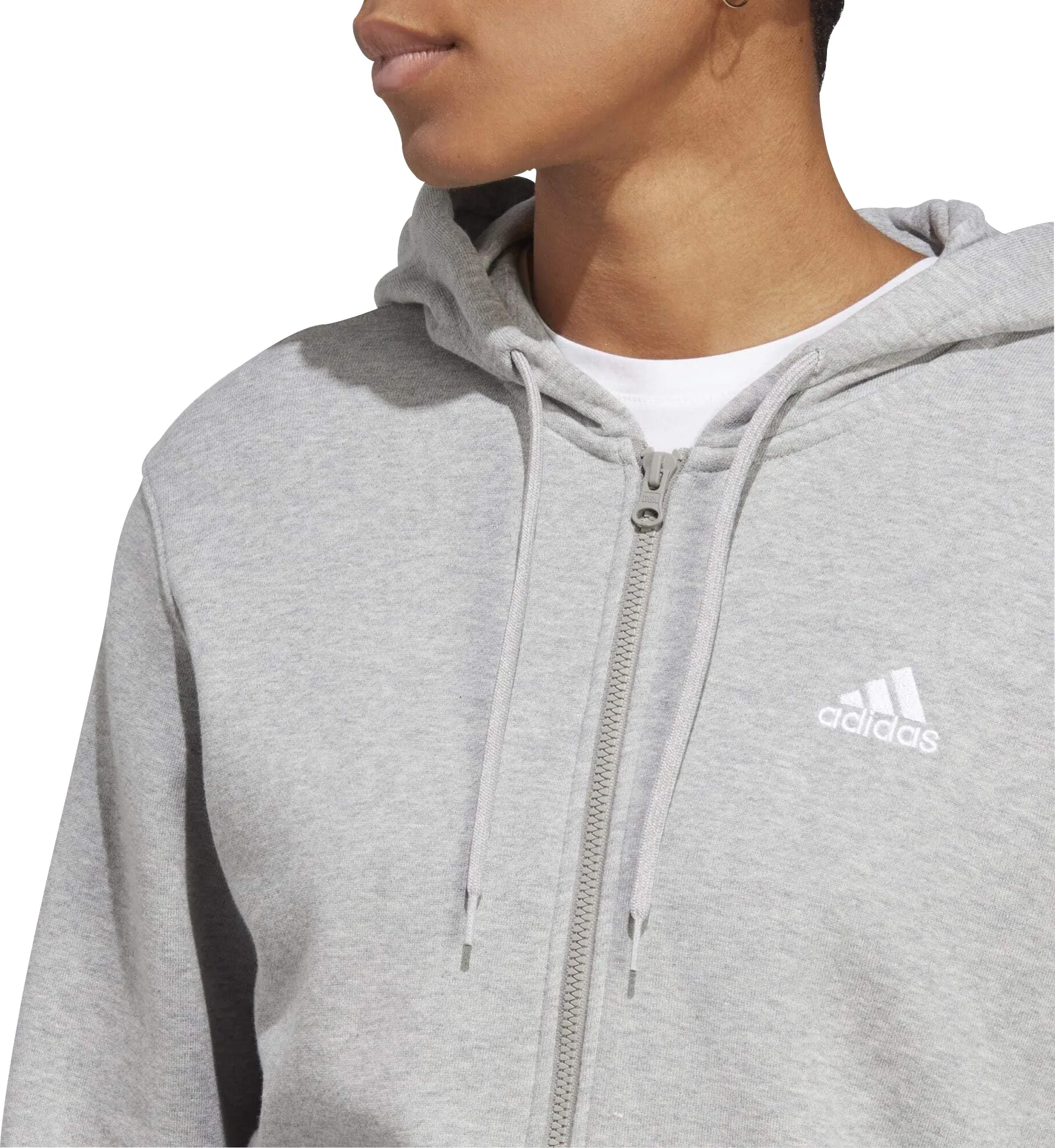 adidas Essentials Linear French Terry Womens Full Zip Hoody - Grey