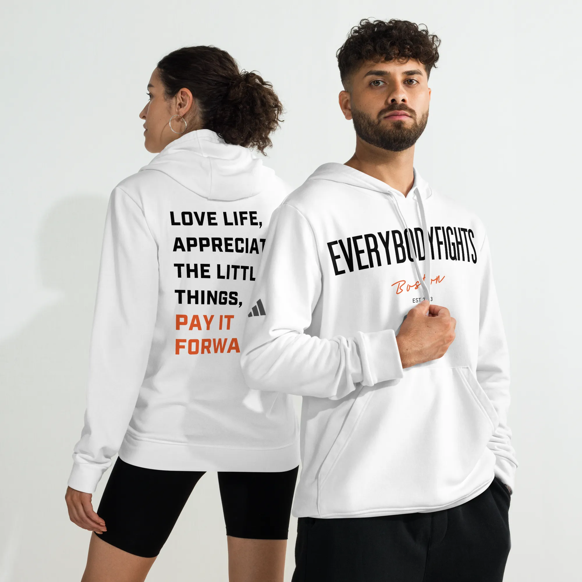 adidas fleece hoodie motto back
