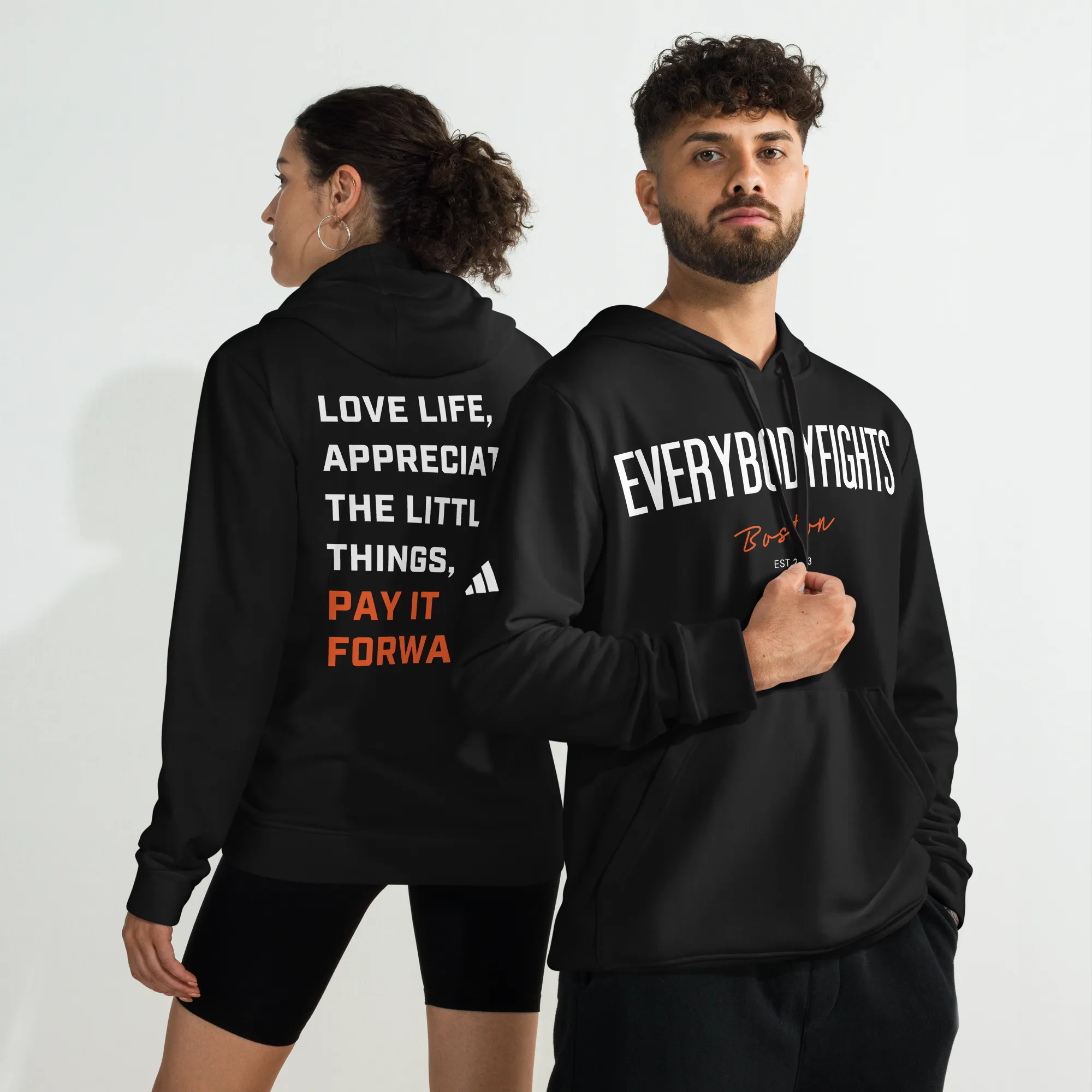adidas fleece hoodie motto back