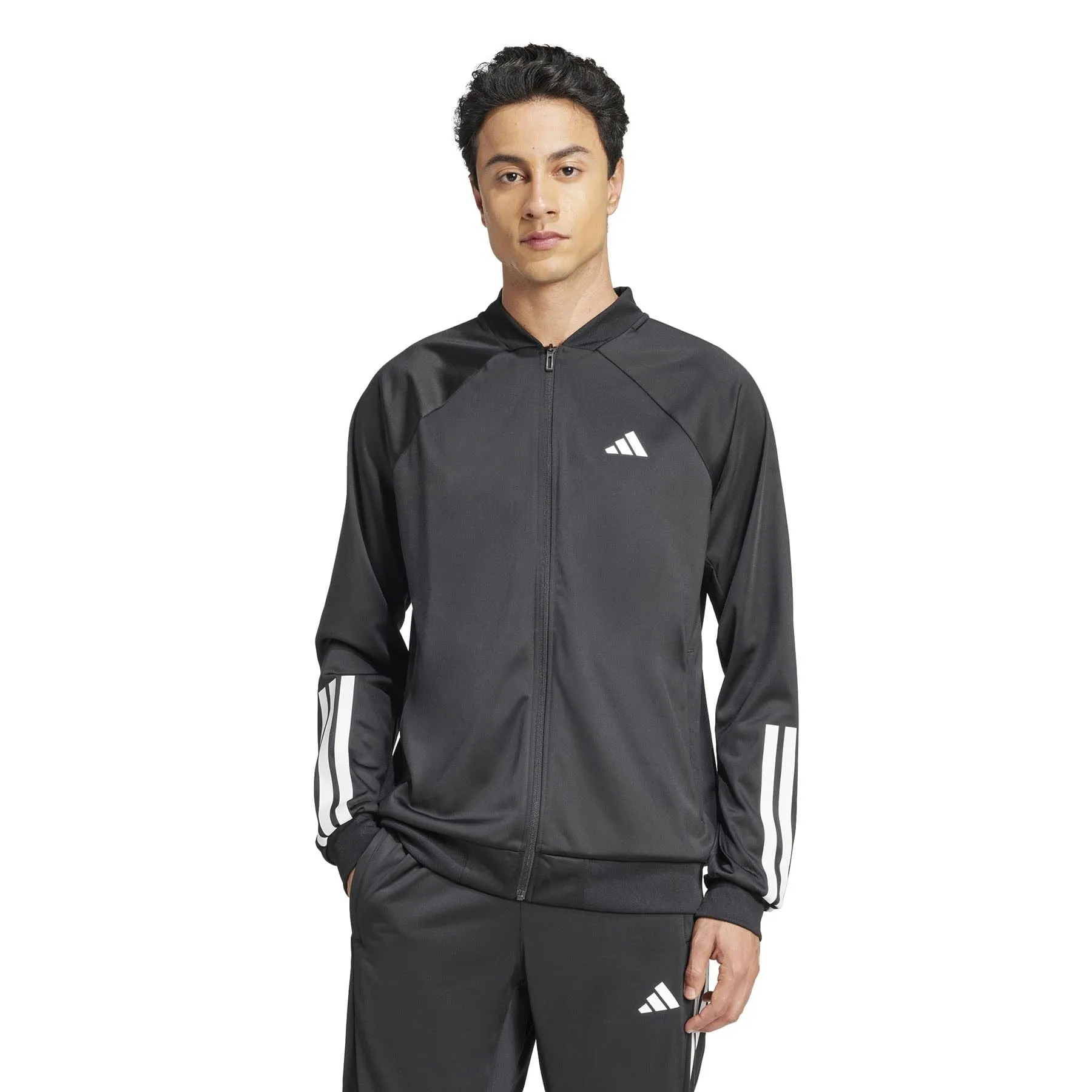 ADIDAS Mens 3 Stripe Knit Badminton Jacket - Black