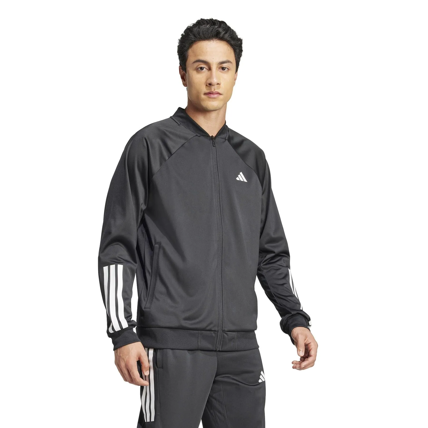 ADIDAS Mens 3 Stripe Knit Badminton Jacket - Black