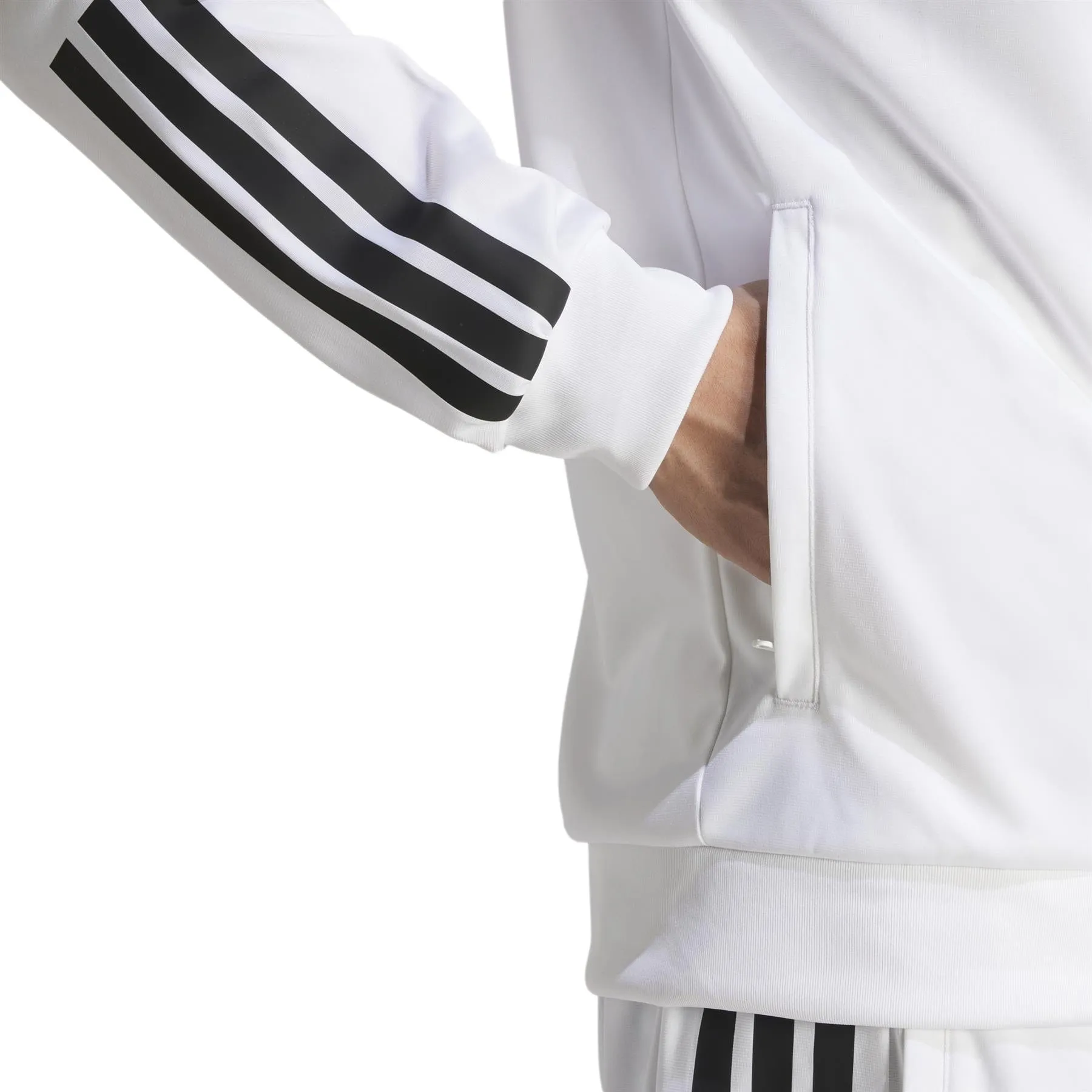 ADIDAS Mens 3 Stripe Knit Badminton Jacket - White