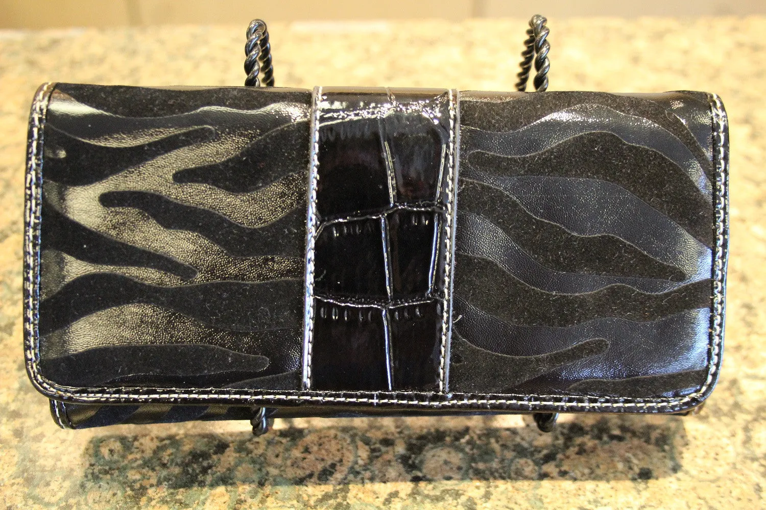 ADO | Black Zebra Trifold Wallet