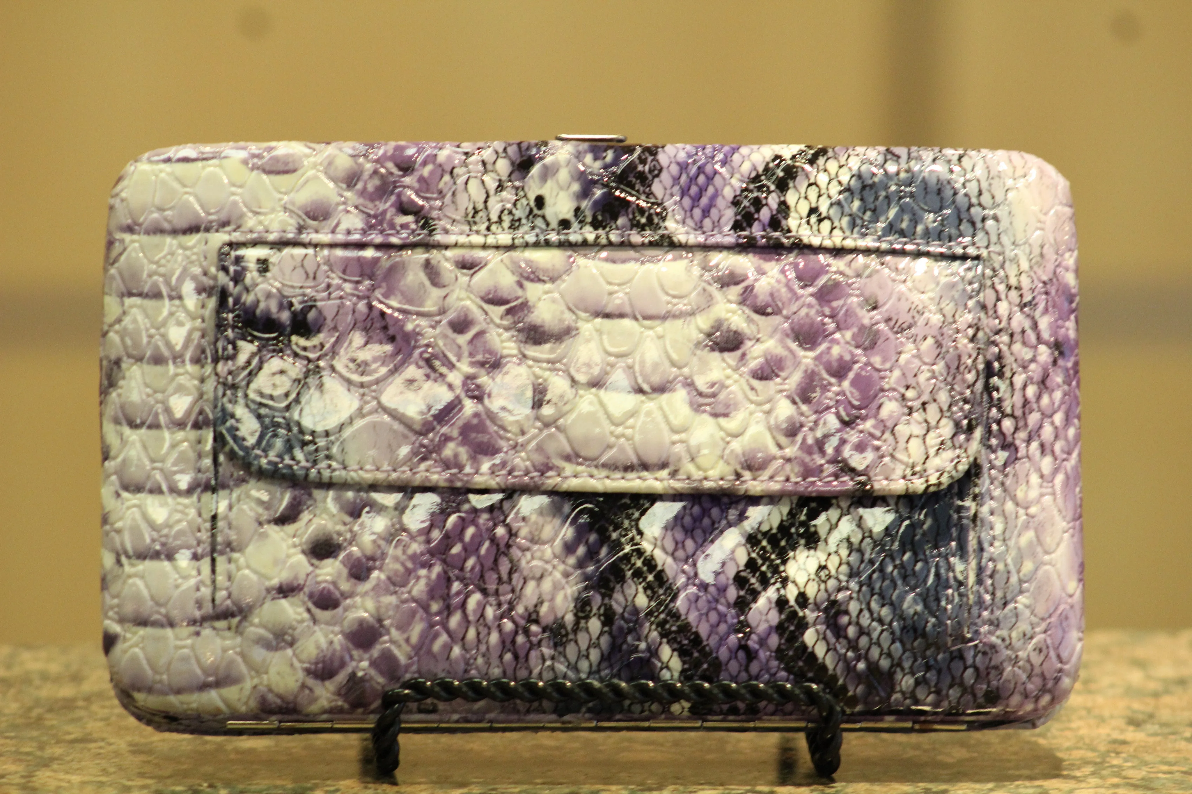 ADO | Snake Print Purple Clutch Wallet
