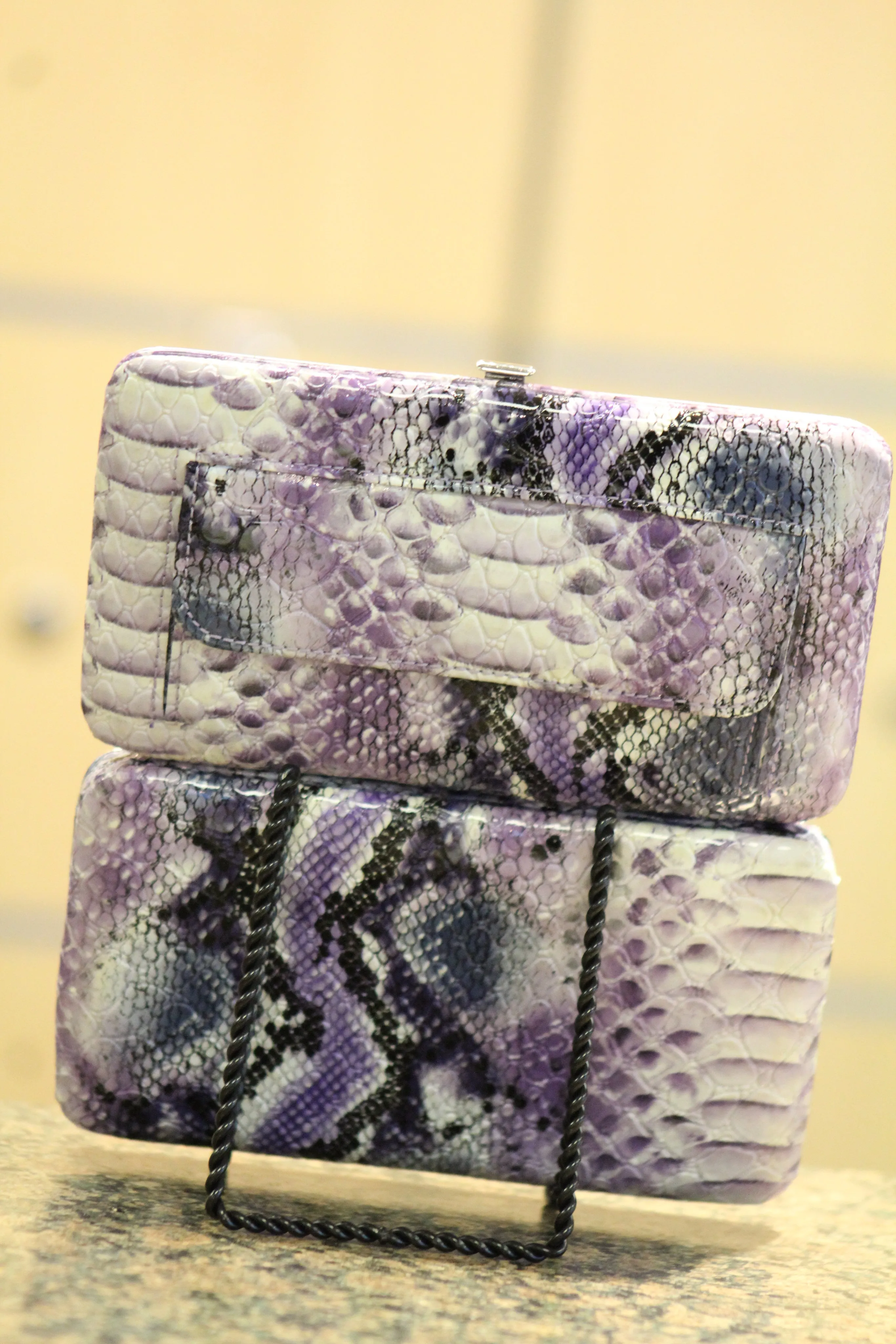 ADO | Snake Print Purple Clutch Wallet