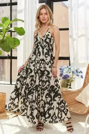 ADORA Crisscross Maxi Dress – Two-Tone V-Neck Evening Gown