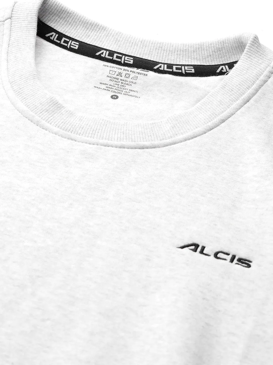 Alcis Men Grey Melange Solid Sweatshirt