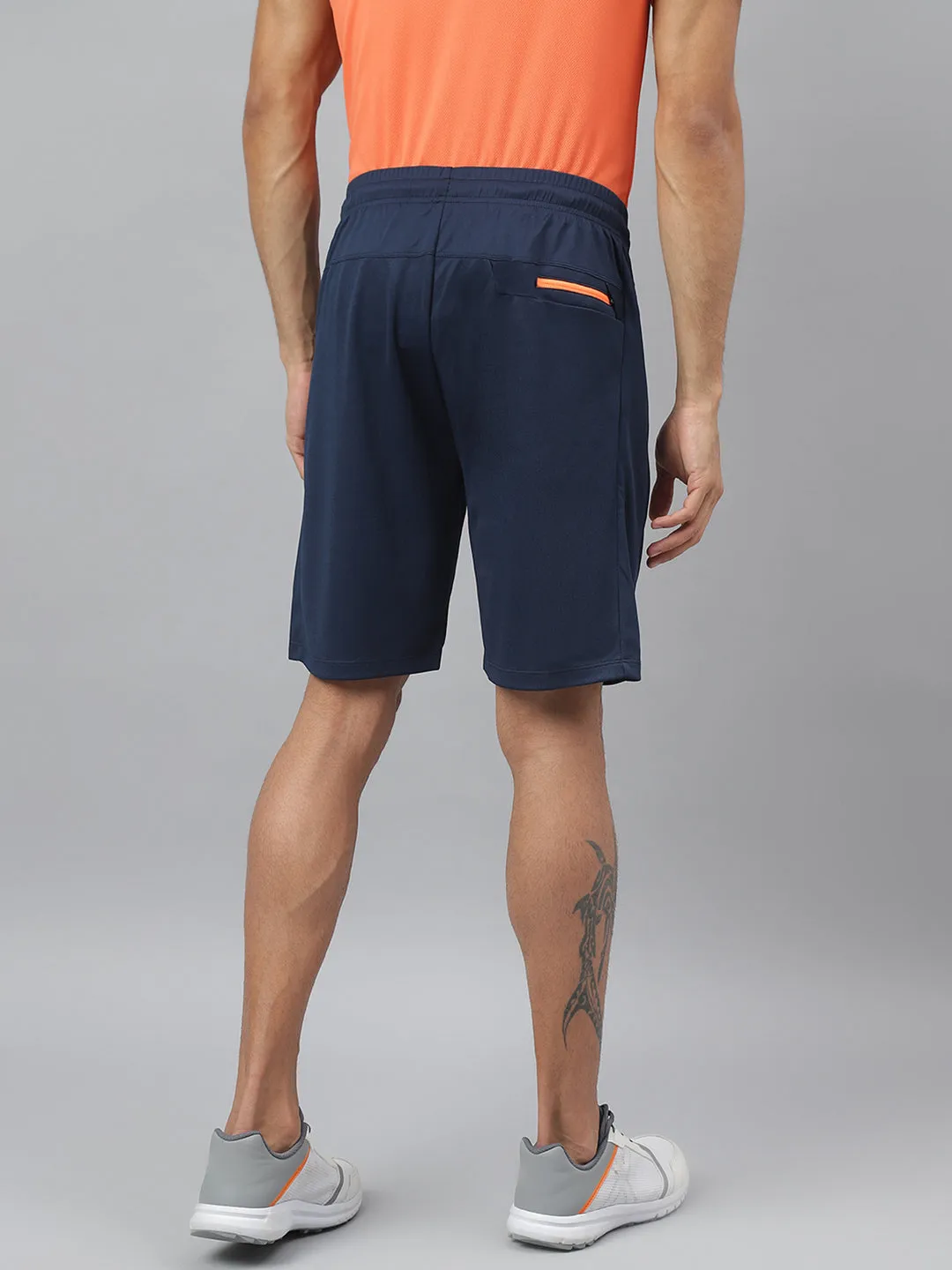 Alcis Men Navy Anti-Static Slim-Fit Training Shorts