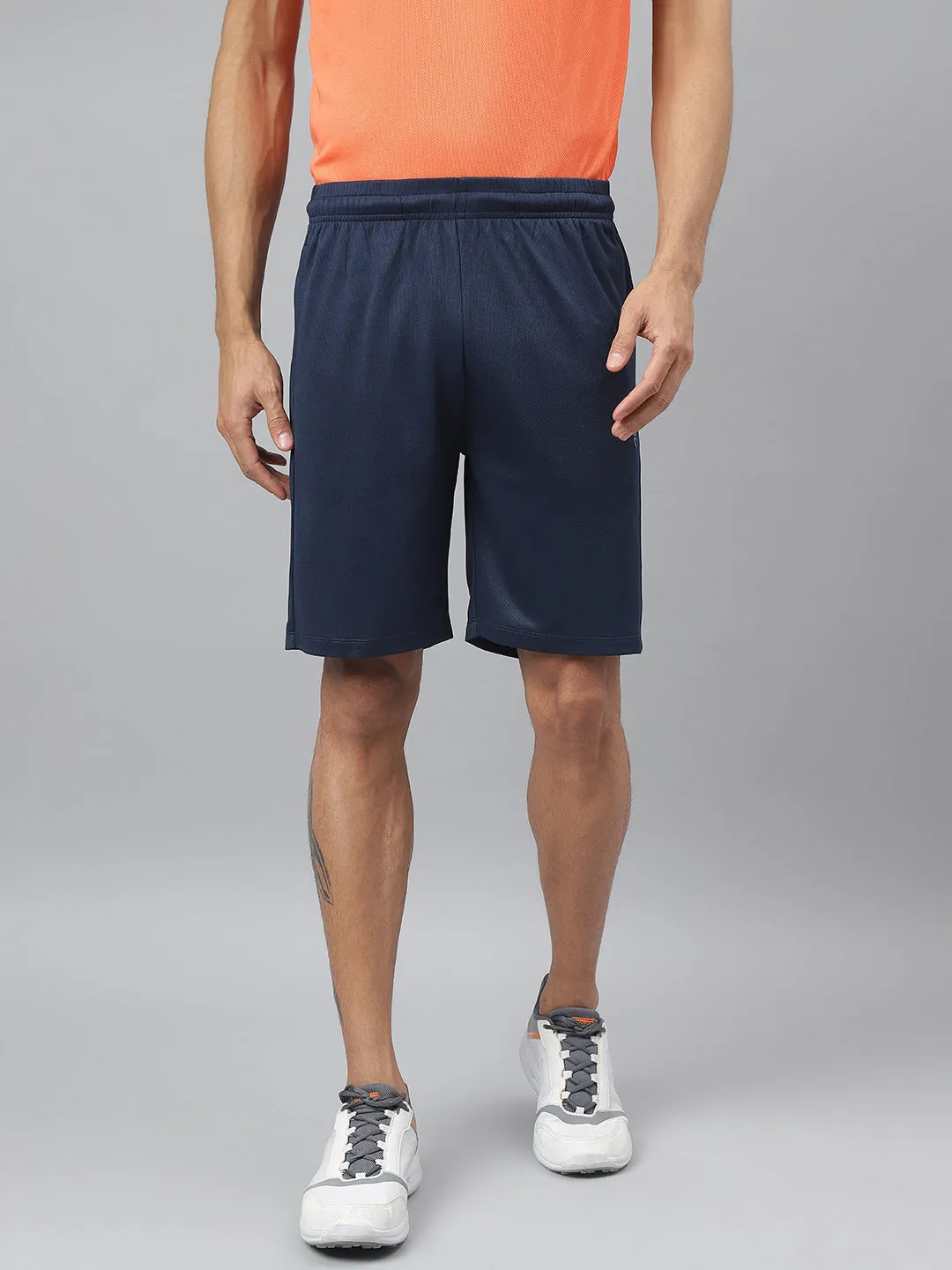 Alcis Men Navy Anti-Static Slim-Fit Training Shorts