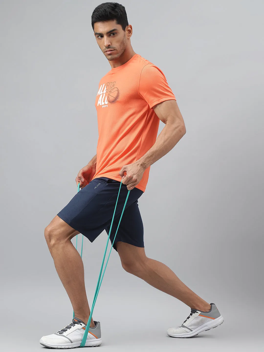 Alcis Men Navy Anti-Static Slim-Fit Training Shorts