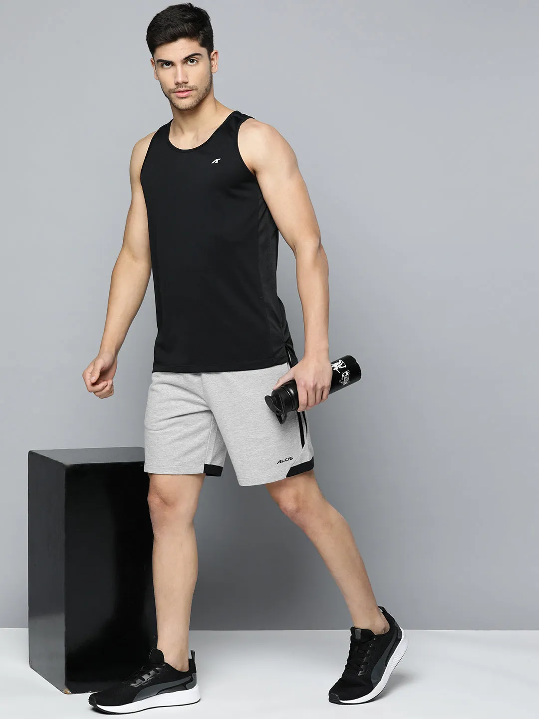 Alcis Men Striped Regular Fit Sports Shorts