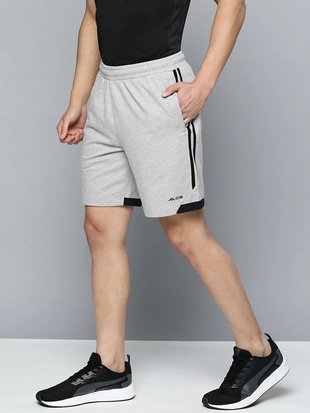 Alcis Men Striped Regular Fit Sports Shorts