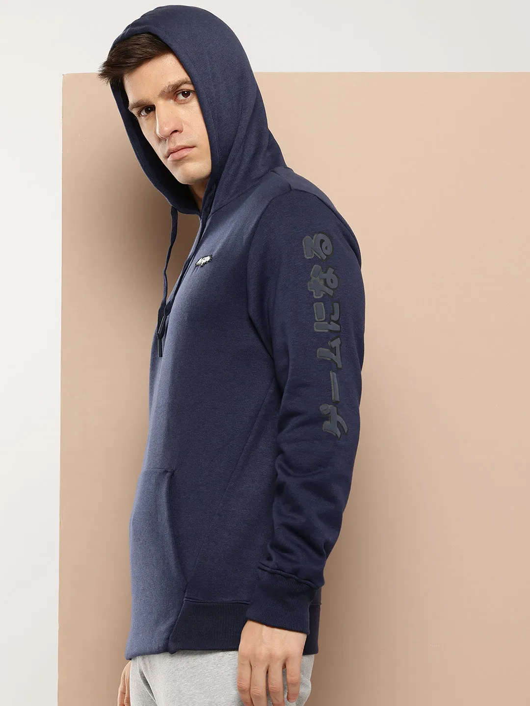 Alcis Men Typography Printed Hooded Sweatshirt