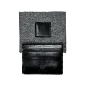 ALDEN Black Shell Cordovan Credit Card Wallet