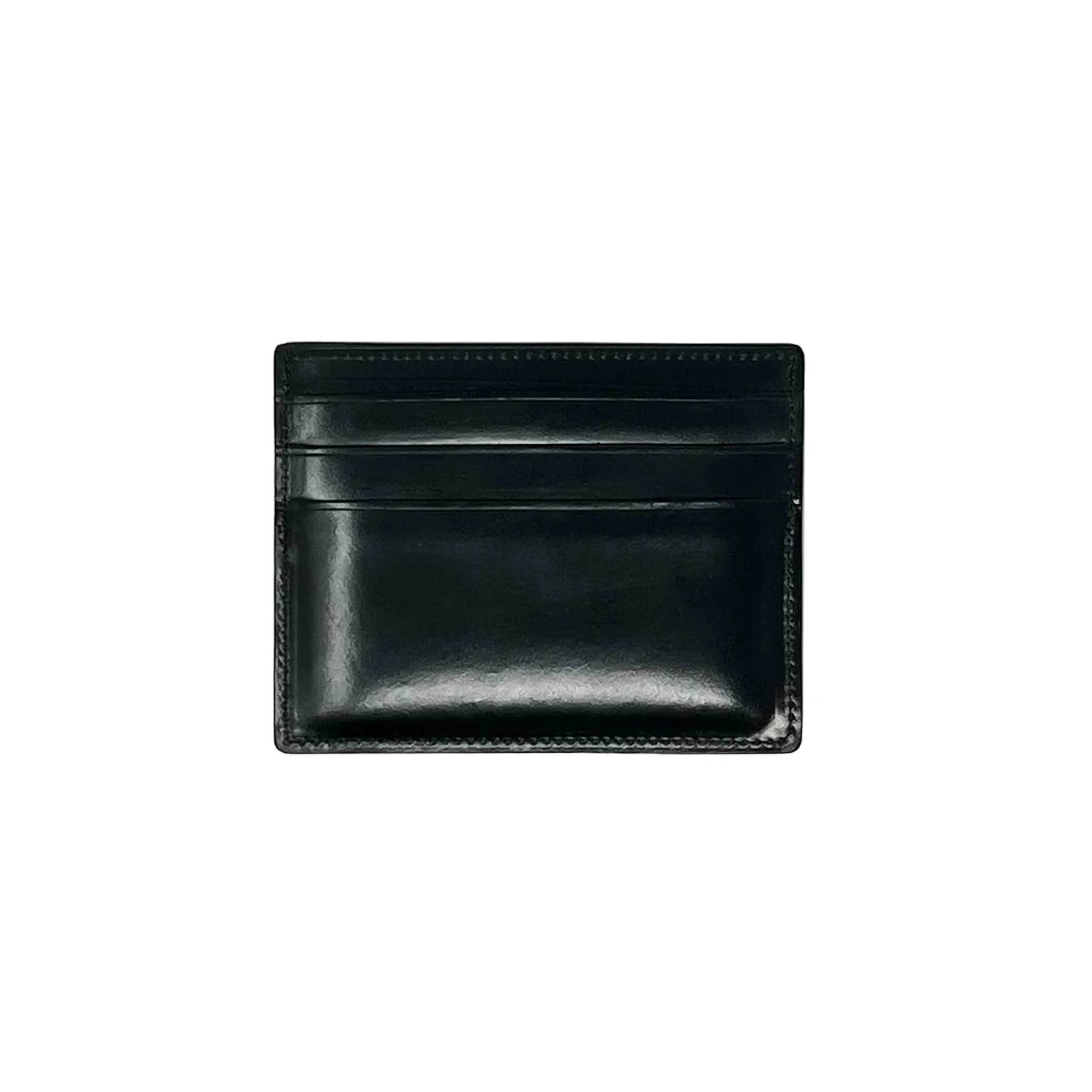 ALDEN Black Shell Cordovan Credit Card Wallet