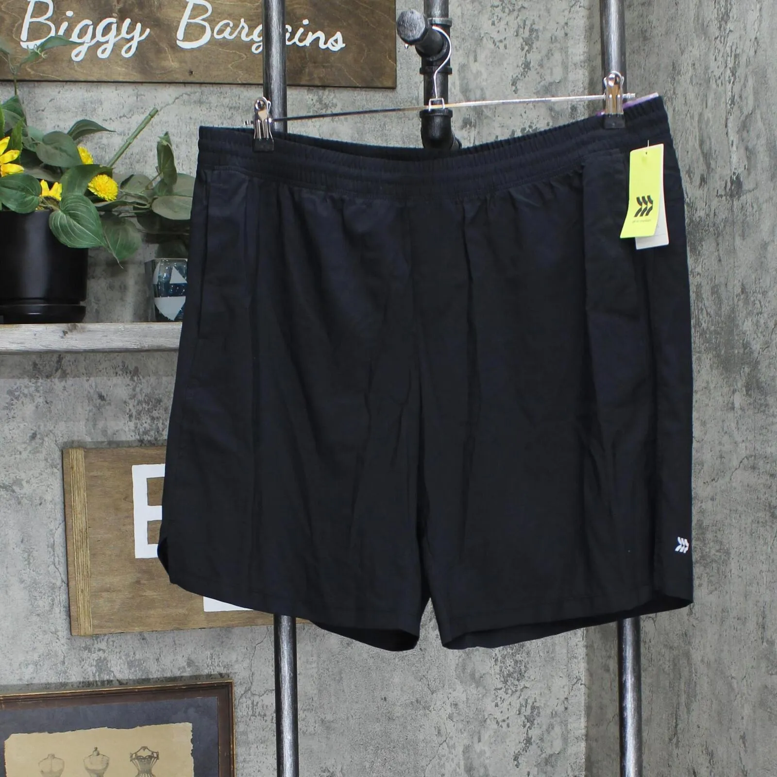 All In Motion Men's Lined Run Shorts 9" 5WP4X Black XL