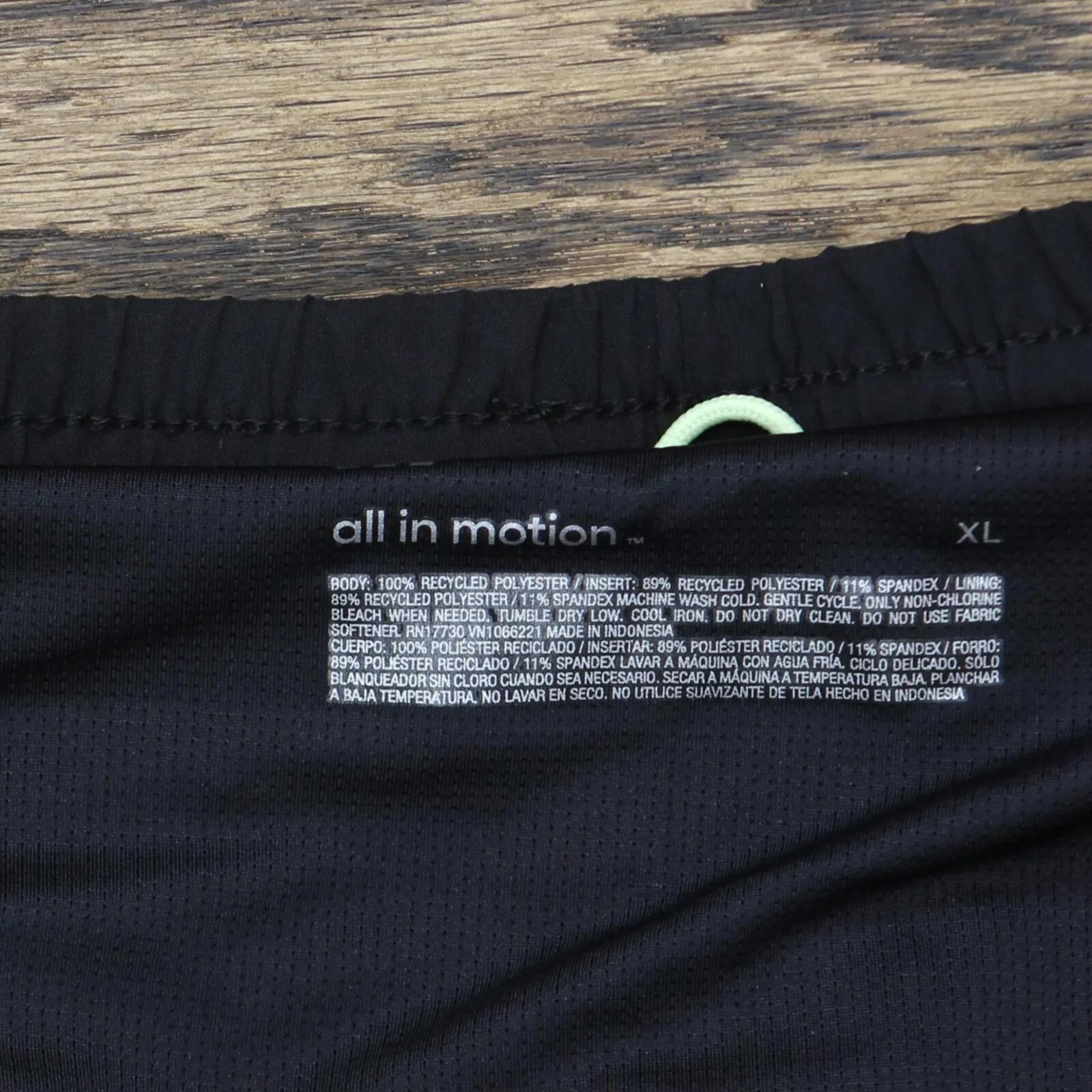All In Motion Men's Lined Run Shorts 9" 5WP4X Black XL