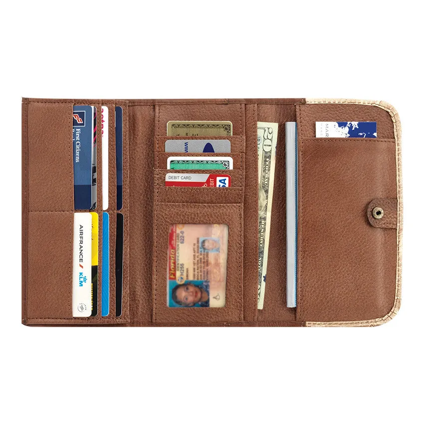 American West Handbag Desert Wildflower Collection: Leather Tri-Fold Western Wallet