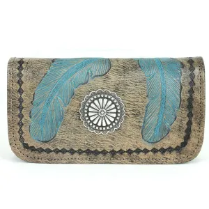 American West Handbag Sacred Bird Collection: Leather Tri-Fold Western Wallet