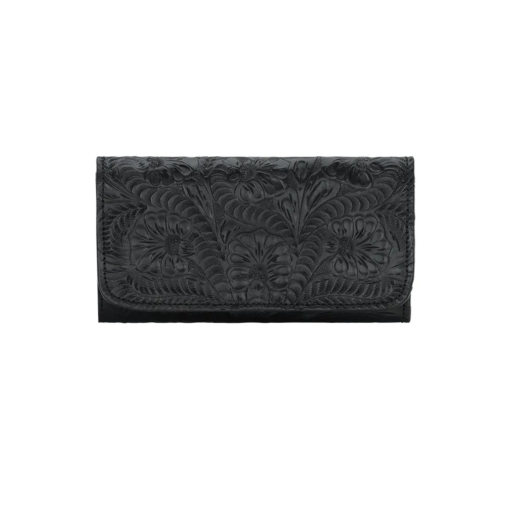 American West Handbag Santa Barbara Collection: Leather Tri-Fold Western Wallet