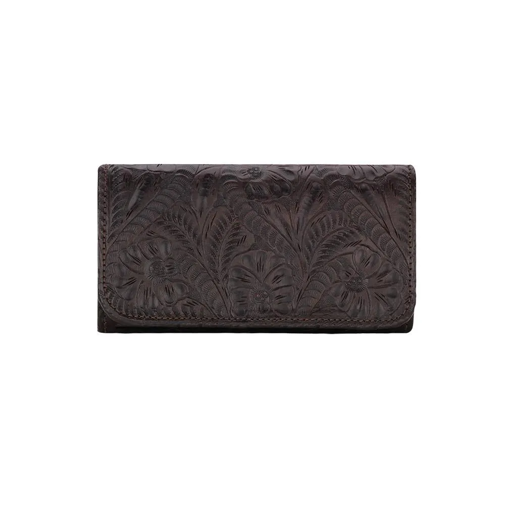 American West Handbag Santa Barbara Collection: Leather Tri-Fold Western Wallet