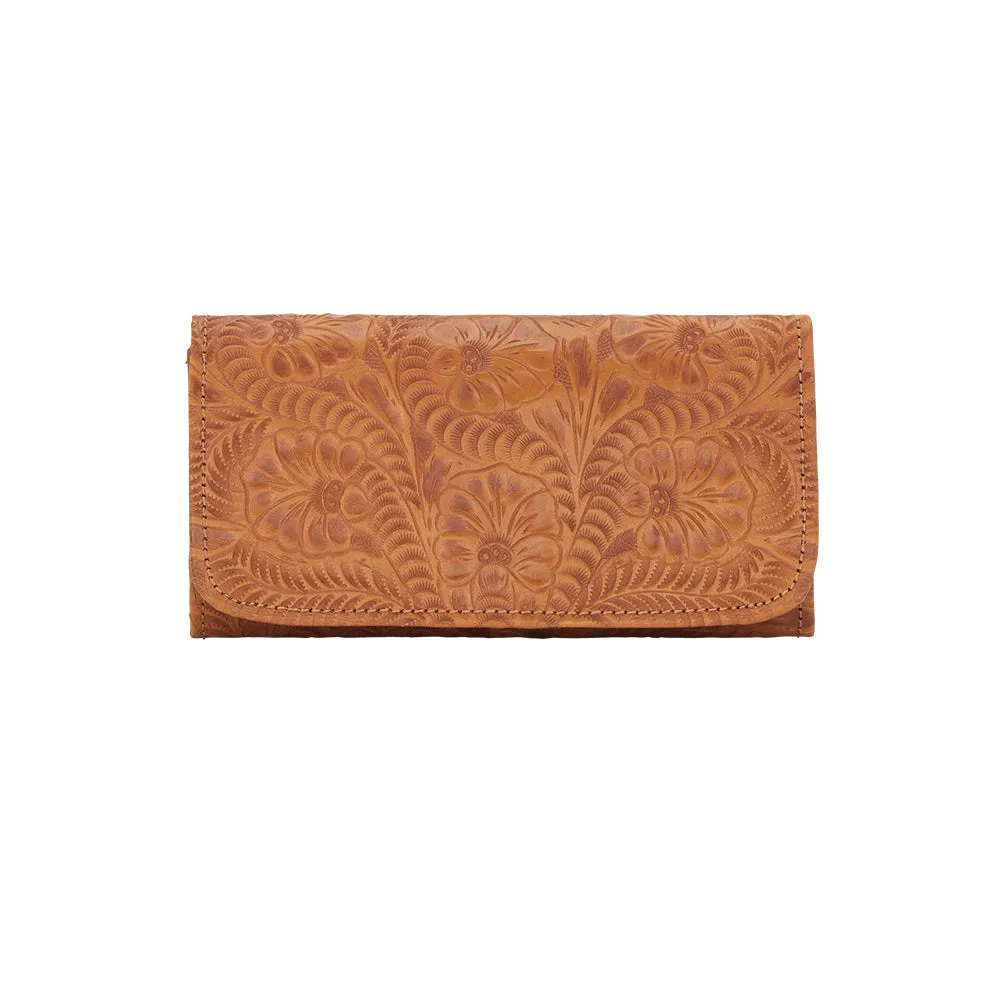 American West Handbag Santa Barbara Collection: Leather Tri-Fold Western Wallet
