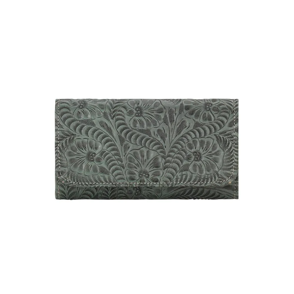 American West Handbag Santa Barbara Collection: Leather Tri-Fold Western Wallet