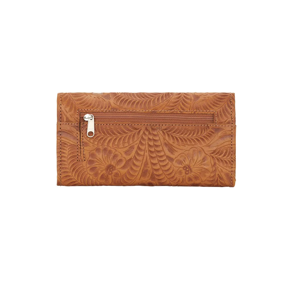 American West Handbag Santa Barbara Collection: Leather Tri-Fold Western Wallet