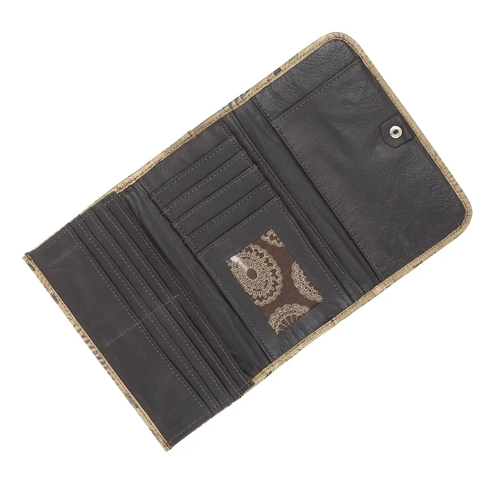 American West Handbag Santa Barbara Collection: Leather Tri-Fold Western Wallet