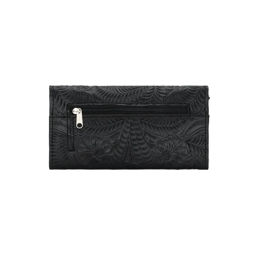 American West Handbag Santa Barbara Collection: Leather Tri-Fold Western Wallet