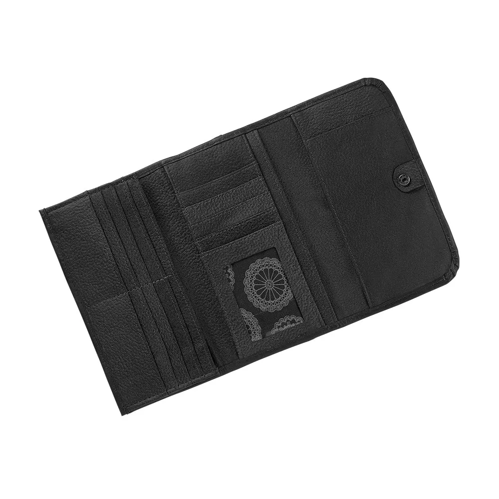 American West Handbag Santa Barbara Collection: Leather Tri-Fold Western Wallet