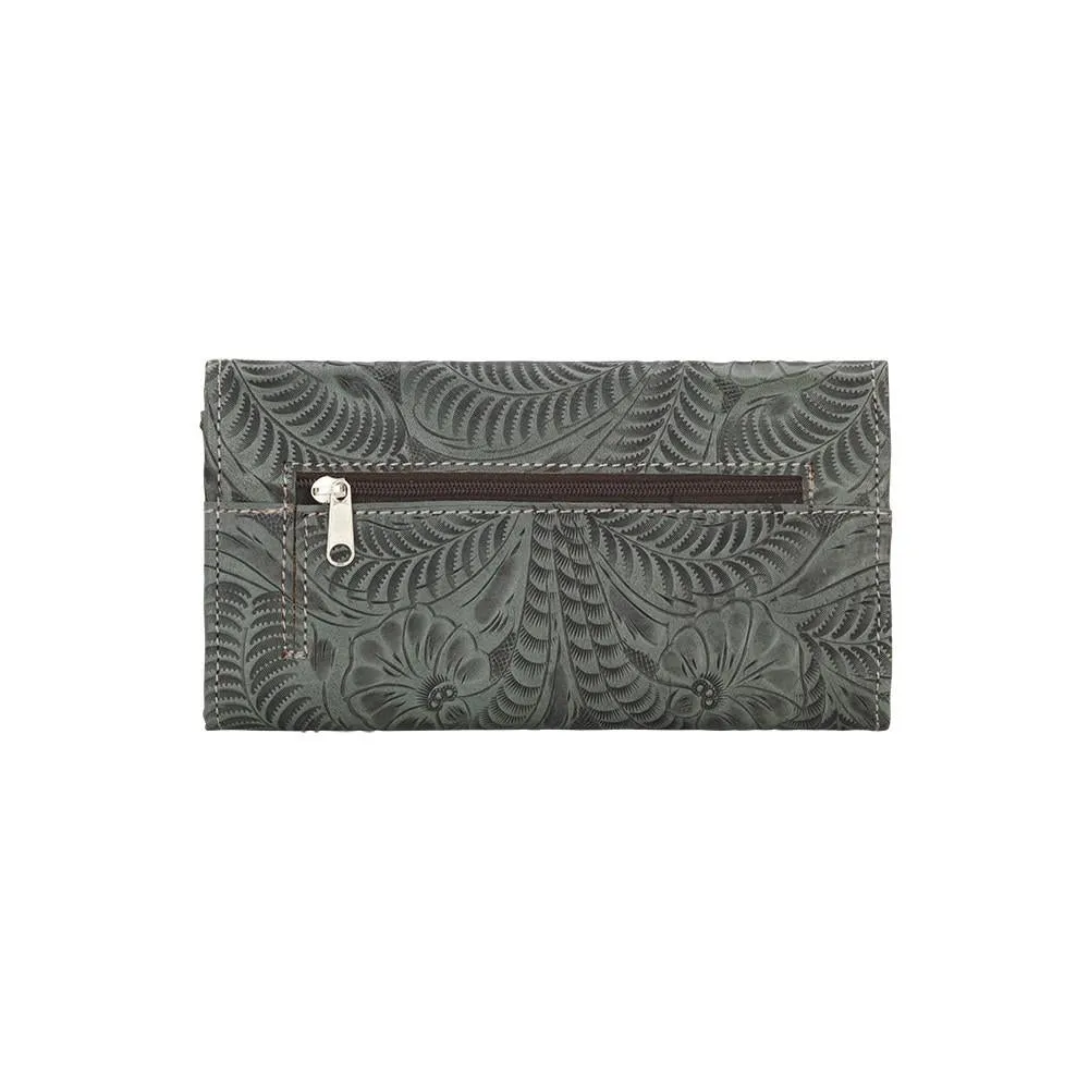 American West Handbag Santa Barbara Collection: Leather Tri-Fold Western Wallet