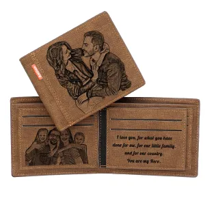 Amlion Custom Personalized Men's Gifts, Engraved Photo Text Wallet