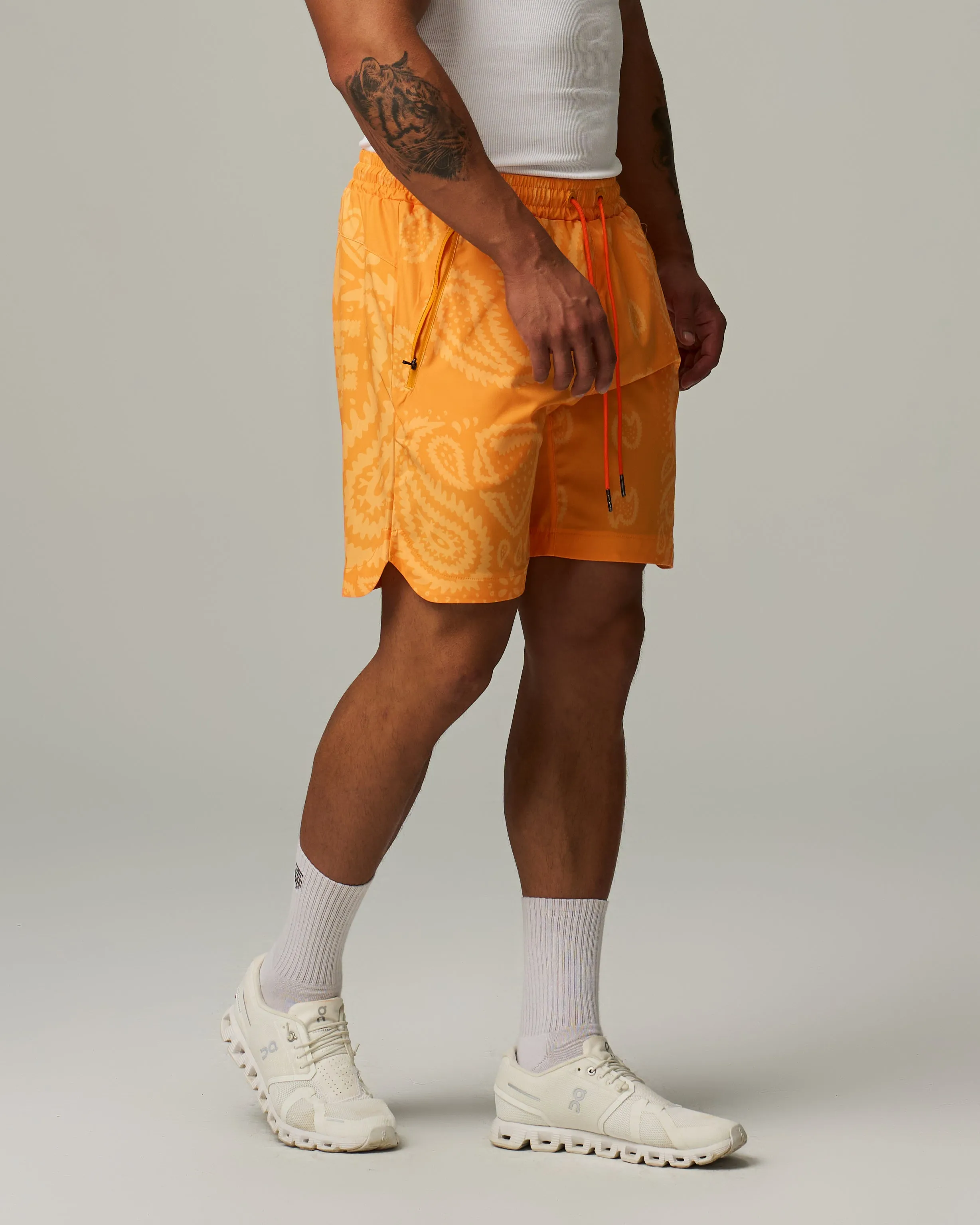 Amoeba Side Slit Stretch Shorts