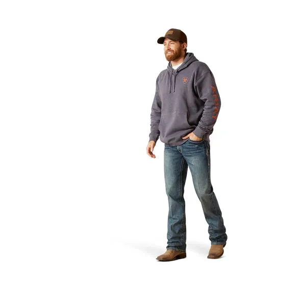 Ariat Mens Logo Hoodie Odyssey Gray Heather