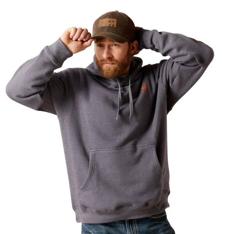 Ariat Mens Logo Hoodie Odyssey Gray Heather