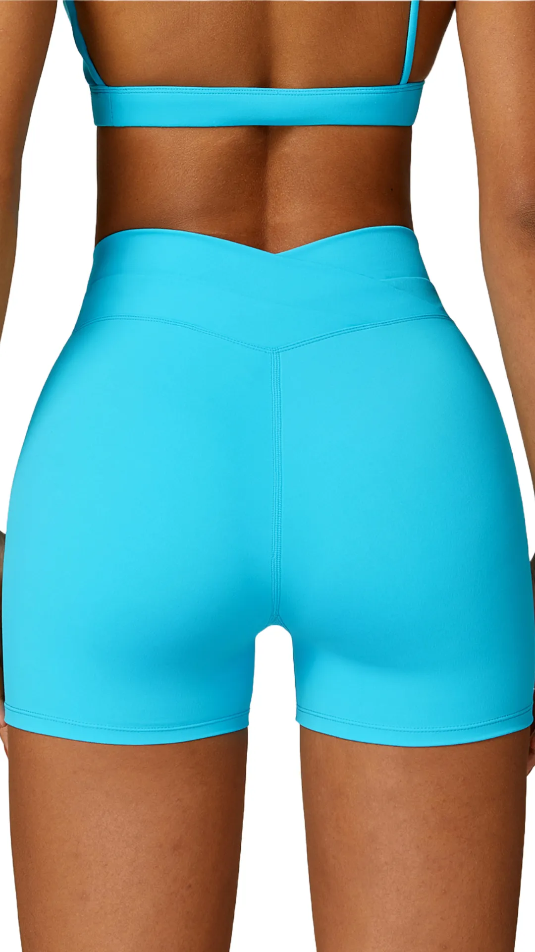 Ariell Sports Bike Shorts | V Shape | Light Sea Blue