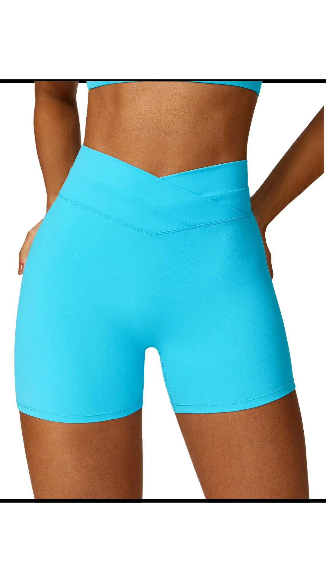 Ariell Sports Bike Shorts | V Shape | Light Sea Blue