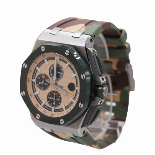 Audemars Piguet Men's Royal Oak Offshore Stainless Steel 44mm Beige Chronograph "Mega Tapisserie" Dial Watch Reference #26400SO.OO.A054CA.01