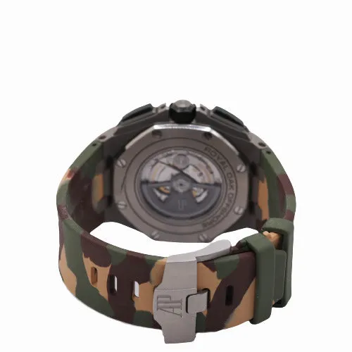 Audemars Piguet Men's Royal Oak Offshore Stainless Steel 44mm Beige Chronograph "Mega Tapisserie" Dial Watch Reference #26400SO.OO.A054CA.01