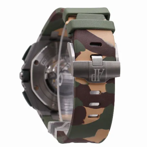 Audemars Piguet Men's Royal Oak Offshore Stainless Steel 44mm Beige Chronograph "Mega Tapisserie" Dial Watch Reference #26400SO.OO.A054CA.01